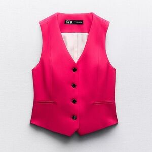 Zara Fuchsia Tailored Waistcoat